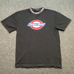 Tango Hotel TShirt Sz M Mens Black Streetwear London Underground Patch Logo Mock